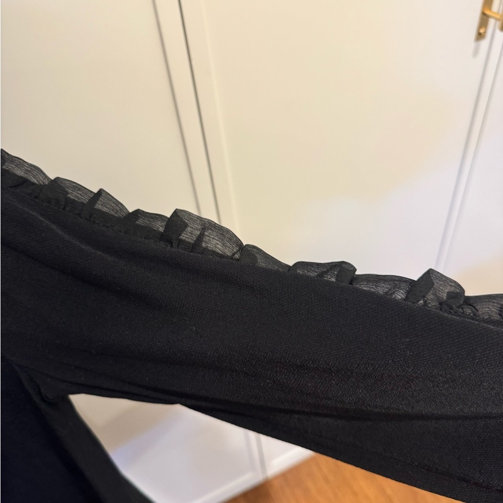 Club Monaco Black Ruffle Sleeve Blouse - Picture 4 of 8